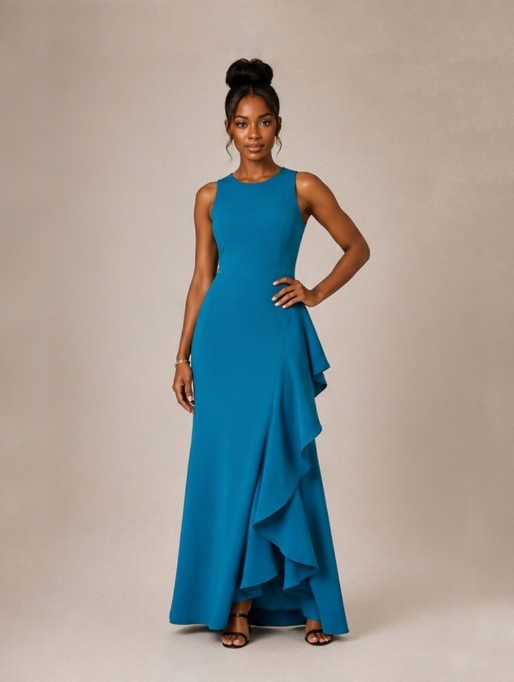 Badgley Mischka Plus Special Occasion Ruffle Gown